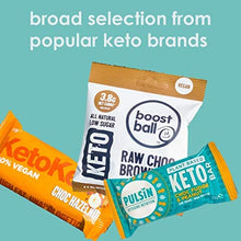 Load image into Gallery viewer, Vegan Keto Snack Box high Protein Snack bar box containing Healthy Snacks, Protein Bars, Balls and Bites for Weight Loss and Followers of a Keto Low carb and Low Sugar Diet
