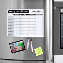 Load image into Gallery viewer, Magnetic Innovations Large A3 Fridge Meal Planner Board, Ideal as a Weekly Family Diet Planner, Food Shopping List, Menu Board, Includes 3 Markers