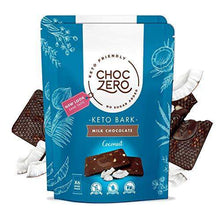 Load image into Gallery viewer, ChocZero's Keto Bark, Milk Chocolate Coconuts, No Added Sugar, Low Carb, No Sugar Alcohols, Non-GMO (2 bags, 6 servings/each) - Carb Free Zone