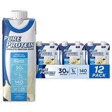 Load image into Gallery viewer, Pure Protein Vanilla Protein Shake | 30g Complete Protein | Ready to Drink and Keto-Friendly | Vitamins A, C, D, and E plus Zinc to Support Immune Health | 11oz Bottles | 12 Pack