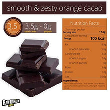 Load image into Gallery viewer, Raw Gorilla Smooth & Zesty Orange Keto Chok (10 x 35g) | No Sugar Added | Vegan | Organic | Keto-Friendly | Sugar-free Chocolate | Nut-free (Smooth & Zesty Orange, Case of 10 x 35g)