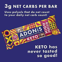 Load image into Gallery viewer, Adonis Keto Protein Bars | Peanut Butter & Chocolate Snack Bars | 100% Natural Nut Snacks, Low Carb, High in Protein, Vegan, Gluten Free, Low Sugar, Paleo (Box of 6) - Carb Free Zone