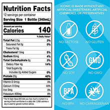 Load image into Gallery viewer, ICONIC Beverages Protein Drinks, Cafe Latte, Low Carb, High Protein, 20G Protein + 180mg Caffeine, Grass Fed, Lactose Free, Gluten Free, Non-GMO, Kosher, Keto Friendly, 11.5 Fl Oz (Pack of 12)
