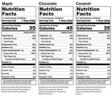 Load image into Gallery viewer, ChocZero Syrup Variety Pack. Sugar-free, Low Carb, No Preservatives. Thick and Rich. No Sugar Alcohol, Gluten-Free. 3 Bottles (Chocolate, Caramel, Maple) - Carb Free Zone