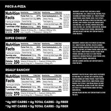 Load image into Gallery viewer, Hilo Life Keto Friendly Low Carb Snack Mix, Super Cheesy, Really Ranchy & Piece-A-Pizza, 6 Count 3 Flavor Variety Pack 8.88 Ounce