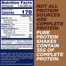 Load image into Gallery viewer, Pure Protein Frosty Chocolate Protein Shake | 35g Complete Protein | Ready to Drink and Keto-Friendly | Excellent Source of Calcium | 11oz Cans | 12 Pack
