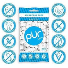 Load image into Gallery viewer, PUR 100% Xylitol Chewing Gum, Sugarless Peppermint, Sugar Free + Aspartame Free + Gluten Free, Vegan & Keto Friendly - Healthy, Low Carb, Simply Pure Natural Flavoured Gum, 55 Pieces (Pack of 1)