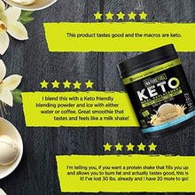 Load image into Gallery viewer, Nature Fuel Keto Meal Replacement Powder - Gluten Free with Coconut Oil MCTs and Grass-Fed Butter - Creamy Vanilla Milkshake - 14 Servings - Pantry Friendly