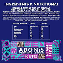 Load image into Gallery viewer, Adonis Keto Protein Bars | Hazelnut Crunch & Chocolate Snack Bars | 100% Natural Nut Snacks, Low Carb, High in Protein, Vegan, Gluten Free, Low Sugar, Paleo - Box of 6 - Carb Free Zone