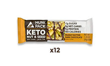 Load image into Gallery viewer, Munk Pack Keto Nut &amp; Seed Bars 24 Pack (12 Pack Peanut Butter Dark Chocolate, 12 Pack Sea Salt Dark Chocolate)
