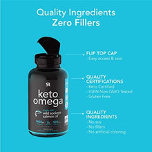 Load image into Gallery viewer, Keto Omega Fish Oil with Wild Sockeye Salmon, Antarctic Krill Oil, Astaxanthin &amp; Coconut MCT Oil ~ 1200mg of EPA &amp; DHA per Serving ~ Keto Certified &amp; Non-GMO Verified (120 softgels)
