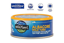 Load image into Gallery viewer, Wild Planet Albacore Wild Tuna, Sea Salt, Keto and Paleo, 3rd Party Mercury Tested, 5 Ounce ,12 Count (Pack of 1)
