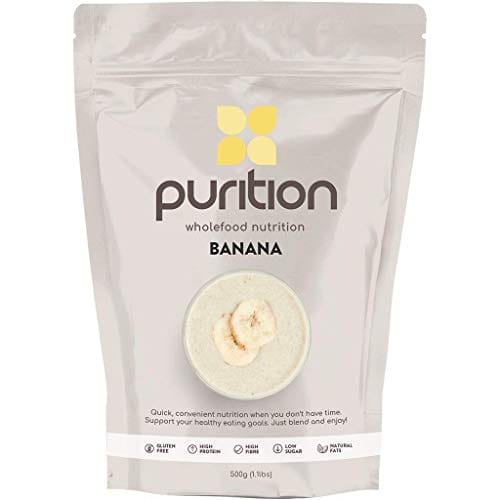 Purition Banana Natural Protein Powder for Keto Diet Shakes and Meal Replacements Shakes With Only Natural Ingredients, 1 Bag (12 Servings)
