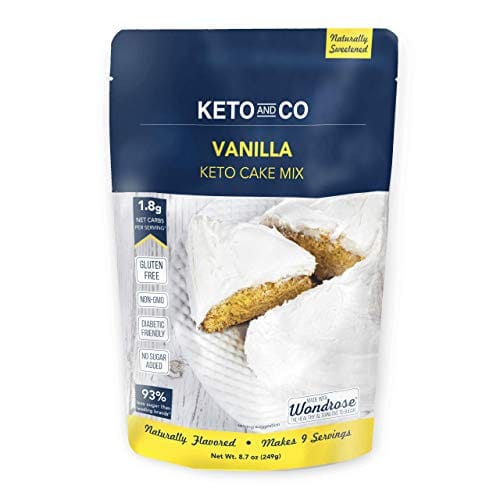 Vanilla Keto Cake Mix by Keto and Co | Just 1.8g Net Carbs Per Serving | Gluten Free, Low Carb, No Added Sugar, Naturally Sweetened | (Vanilla Cake)