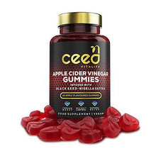 Load image into Gallery viewer, CEED Vitality Worlds First Apple Cider Vinegar Gummies with Black Seed (Nigella Sativa) | Unfiltered with &quot;The Mother&quot; 1000mg | Vitamin B12 | Vegan | Keto | Immunity | Weight Loss | Apple Flavour - Carb Free Zone
