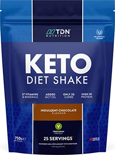 Keto Diet Shake - High Protein Shake with Added MCT Oil Powder - Plus 27 Vitamins and Minerals - Large 750g Tub - UK Made - Vegetarian Friendly (Indulgent Chocolate)