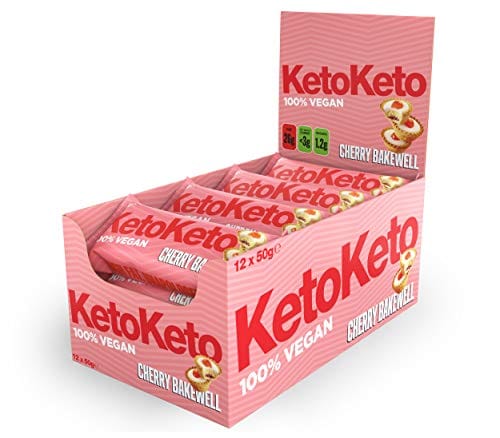 Keto Keto Bars 12 x 50g Keto Snacks For Weight Loss | Keto Diet, Sugar Free Snack, Meal Replacement Bar | Healthy Snacks, Keto Food, Low Carb | Low Calorie, Vegan Food, Breakfast Bar (Cherry Bakewell)