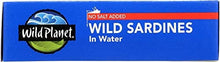 Load image into Gallery viewer, Wild Planet Sardines in Water, No Salt Added, Keto and Paleo, 4.4 Ounce (Pack of 12)
