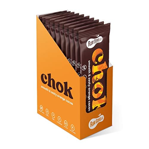 Raw Gorilla Smooth & Zesty Orange Keto Chok (10 x 35g) | No Sugar Added | Vegan | Organic | Keto-Friendly | Sugar-free Chocolate | Nut-free (Smooth & Zesty Orange, Case of 10 x 35g)