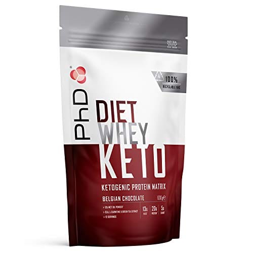 PhD Nutrition Diet Whey Keto, Ketogenic Protein Powder, Including Added Mct Powder, Belgian Chocolate, 600 g