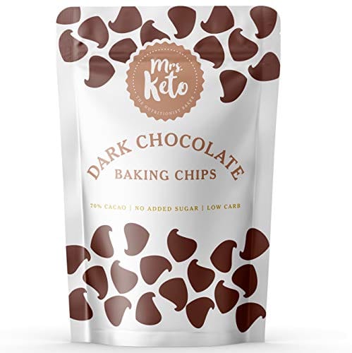 Mrs. Keto 70% Dark Chocolate Chips - Sugar Free, Dairy Free, Vegan - 250g