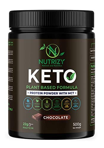 Nutrizy - MCT Protein Powder - Keto Diet - Vegan - Keto Shake - Weightloss - Meal Replacement - Low Carbs - Natural - Plant Based Protein - Healthy Lifestyle