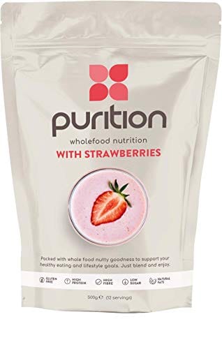 Purition Strawberry - Natural, Gluten Free, High Protein, Keto, Meal Replacement Shake for healthy weight management.