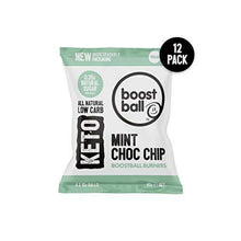 Load image into Gallery viewer, Boostballs Keto Snacks Pack (Low Carb/Vegan Snack/Low Sugar/Gluten Free/100% Natural/Mint Choc Chip Flavour), Keto Mint Choc Chip, Pack Of 12 - Carb Free Zone
