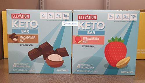 Elevation KETO Bar Macadamia Nut and Strawberry Nut (Two Boxes) - Carb Free Zone