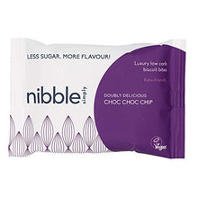 Load image into Gallery viewer, Nibble Simply Doubly Delicious Choc Choc CHIP - Low carb, Lower Sugar, Keto-Friendly, Vegan (12 x 36g Packs)
