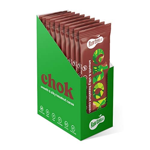 Raw Gorilla Smooth & Silky Hazelnut Keto Chok (10 x 35g) | Chocolate | No Sugar Added | Vegan | Organic | Keto-Friendly | Sugar-free Chocolate (Smooth & Silky Hazelnut, Case of 10)