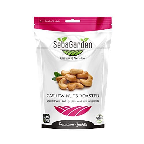 Seba Garden Whole Roasted Lightly Salted Cashews - 1kg Packed Fresh in Resealble Bag - Healthy Protein Food, All Natural, Keto Friendly, Vegan, Gluten Free