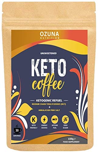 Keto Coffee | Instant Bulletproof Ketogenic Refuel Coffee with MCT Oil | Zero Carb, Sugar Free, Low Calorie Ketosis Diet Drink | Unsweetened - 30 Servings