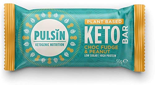 Pulsin Pulsin Keto Bar for Plant-Based Vegan Protein in Choc Fudge and Peanut Flavour, 50 g ,G0000892