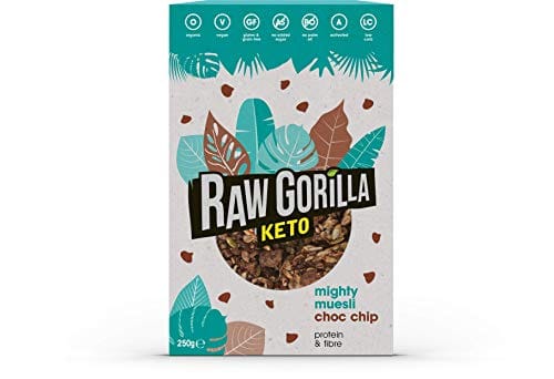 Raw Gorilla Keto Choc CHIP Mighty Muesli (250g) | Vegan | No Added Sugar | Healthy | Breakfast | Low Carb | Muesli