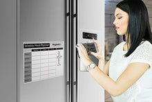 Load image into Gallery viewer, Magnetic Innovations Large A3 Fridge Meal Planner Board, Ideal as a Weekly Family Diet Planner, Food Shopping List, Menu Board, Includes 3 Markers
