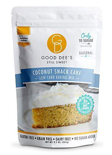 Good Dee’s Coconut Snack Cake Baking Mix - Low Carb Keto Baking Mix (2g Net Carbs, 12 Serving) | Sugar-Free, Gluten-Free, Grain-Free & Dairy-Free | Diabetic, Atkins & WW Friendly