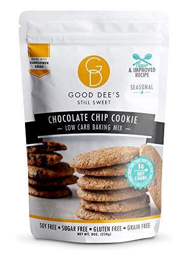 Good Dee’s Chocolate Chip Cookie Mix - Low Carb Keto Baking Mix (1g Net Carbs, 12 Servings) | Gluten-Free, Grain-Free, Dairy-Free, Nut-Free, Soy-Free & IMO-Free | Diabetic, Atkins & WW Friendly - Carb Free Zone