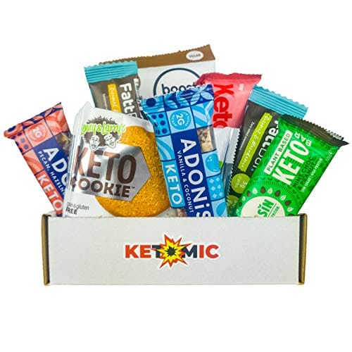 Ketomic, Keto high Protein Snack bar Hamper Box containing Healthy Snacks, Protein Bars, Balls and Bites for Weight Loss and Followers of a Keto Low carb and Low Sugar Diet, Great for Keto Gifts