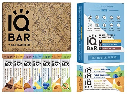 IQBAR Keto Protein Bars Bundle (19 Bars) - Gluten-free, Dairy-free Low Carb Protein Bars and Vegan Snacks - 12 Fruit Lovers Variety Protein Bars + 7 Bar Sampler Keto Snacks