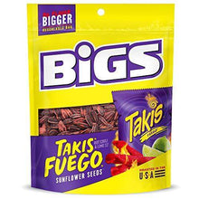 Load image into Gallery viewer, BIGS Takis Fuego Sunflower Seeds, Hot Chili Lime Flavor, Keto Friendly Snack, 5.35 oz. (Pack of 8) - Carb Free Zone
