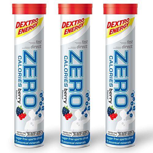 Dextro Energy Zero Calories I Recovery & Hydration Electrolyte Drink I Zero Tablets I Buy 2 Get 1 Free (2 Berry + 1 Berry FREE) - Carb Free Zone