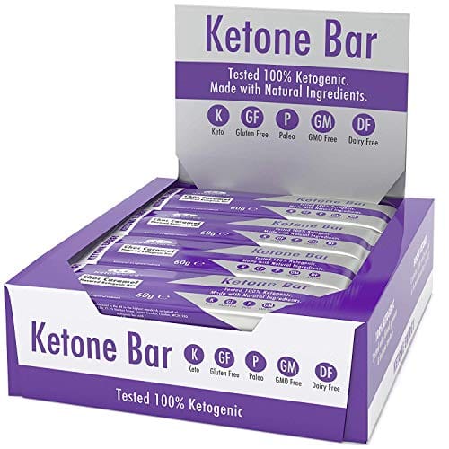 Ketone Bar (12 X 60g) | Keto Bar with All Natural Ingredients | Keto Snacks for Keto Diet | 3.1 Net Carbs per Bar | Truly Ketogenic | Gluten & Dairy Free | Choc Caramel Flavour | Ketosource®