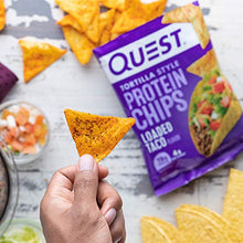 Load image into Gallery viewer, Quest Nutrition Tortilla Style Protein Chips, Loaded Taco, Low Carb, Gluten Free, Baked, 1.1 Ounce (Pack of 12)
