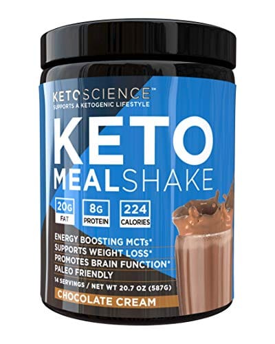 Keto Science Ketogenic Meal Shake Chocolate Dietary Supplement, Rich in MCTs and Protein, Keto and Paleo Friendly, Weight Loss, (14 servings), 20.7 oz Packaging May Vary