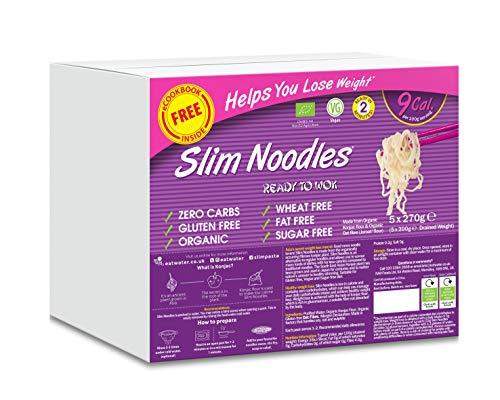 Eat Water Slim Pasta Noodles Zero Carbohydrate Enviro 5 Pack * 270 Grams | Made from Gluten Free Organic Konjac Flour | Keto Paleo Diet and Vegan | - Carb Free Zone