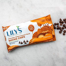 Load image into Gallery viewer, Salted Caramel Chocolate Baking Chips By Lily&#39;s Sweets | Stevia Sweetened, No Added Sugar, Low-Carb, Keto Friendly | 32% Cocoa | Fair Trade, Gluten-Free &amp; Non-Gmo | 9 Oz, 3 Pack

