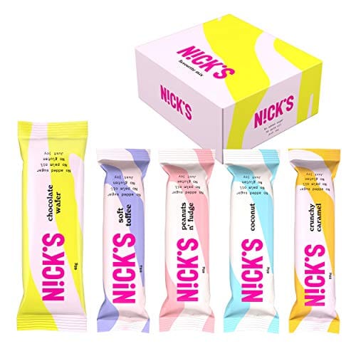 Nicks Favourite Mix Box with Assorted Chocolate Bars no Added Sugar, Gluten Free (12 Bars)