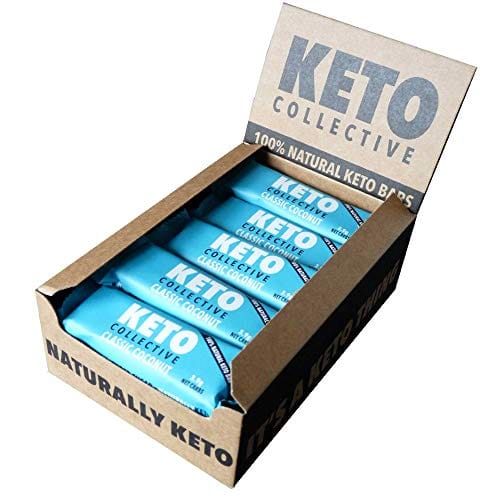 Keto Collective Wholefood Keto Bars I 15x40g I Classic Coconut I 3.9g Net Carbs I Low carb I High Fibre I Natural Ingredients I Source of Protein I Fuel for a Keto Lifestyle I Gluten Free I Vegan