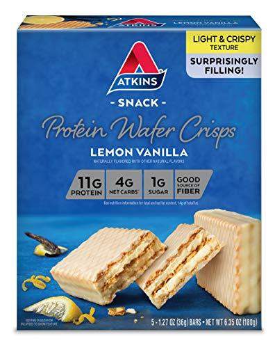 Atkins Protein Wafer Crisps, Lemon Vanilla, Keto Friendly, 5 Count - Carb Free Zone